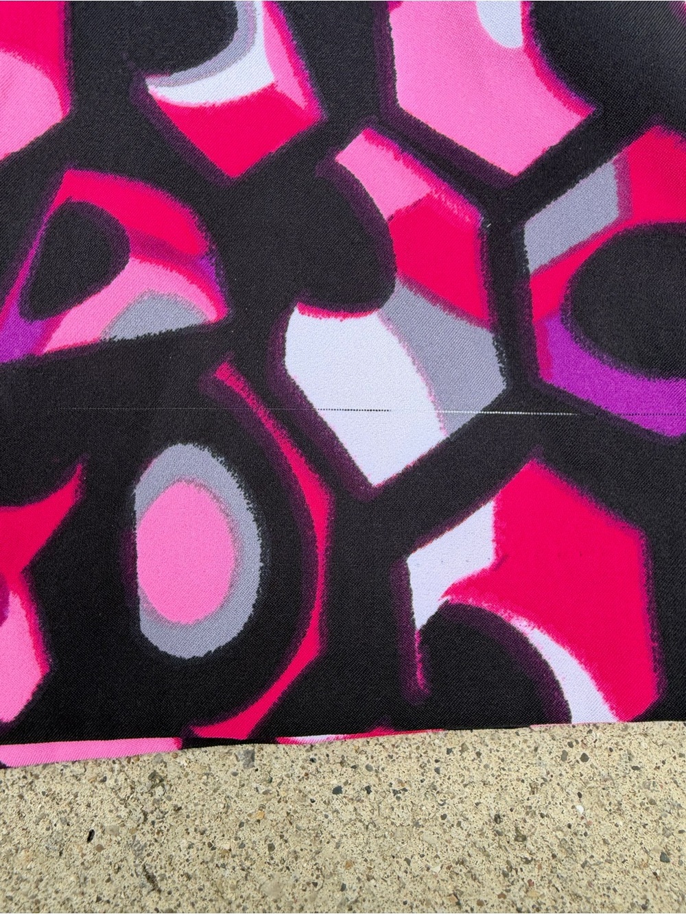Cato Woman 20W Plus Pink Black Geometric A-Line Knee Skirt Zip Poly/Spandex - Picture 3 of 3
